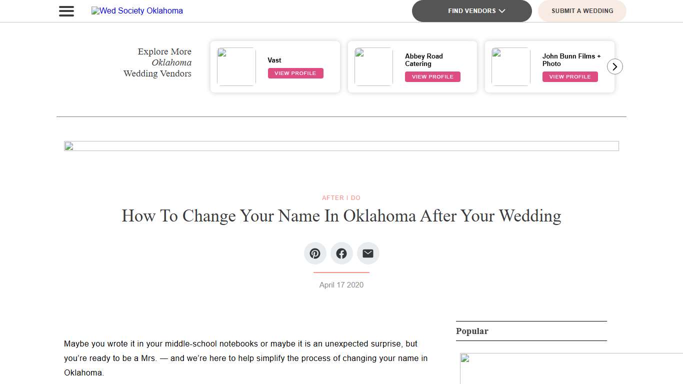 How to Change Your Name in Oklahoma After Your Wedding